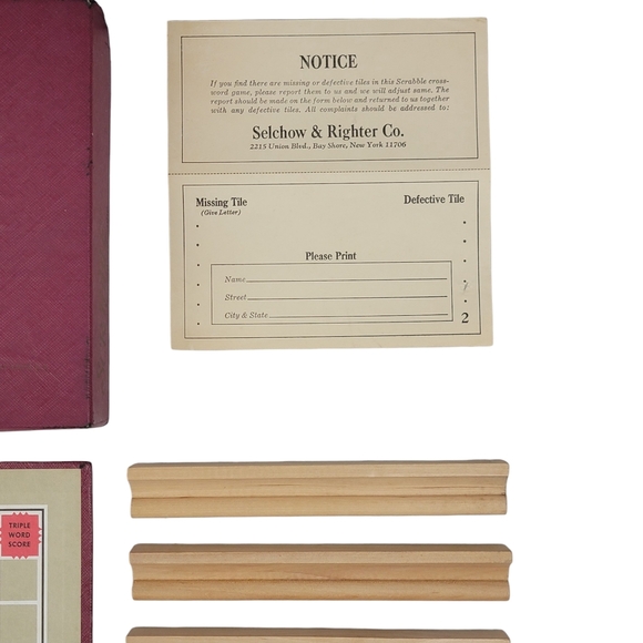 Scrabble Crossword Game - Selchow & Righter Co 1953 - Picture 2 of 8
